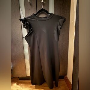 LEOLA Couture Black Ruffle Sleeve Mini Dress Size L